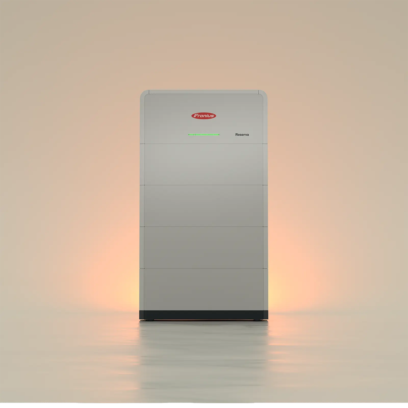Fronius Reserva 12_6kWh freistehend
1x Batterie ManagementSystem
4x Batteriemodul 
indirekt Beleuchtet