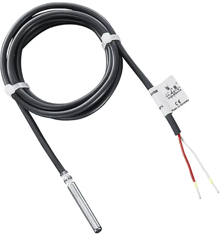 schwarzes Kabel zusammengerollt mit Sensor