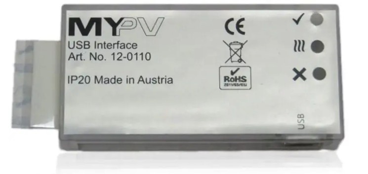 MYPV USB Interface für ELWA Software PLA Software auf weißem Hintergrund