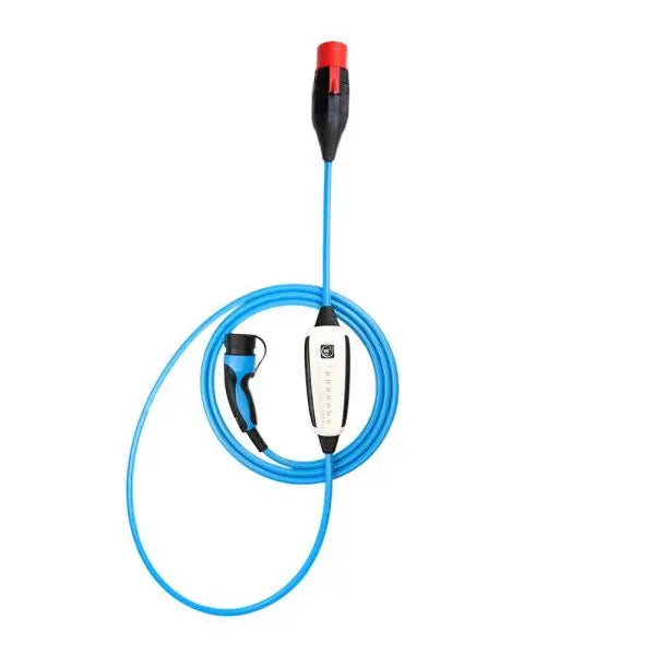 Ladestation DiniTech NRGkick 32A 10m GSM/GPS/SIM, 10m Ladekabel auf weißem Hintergund